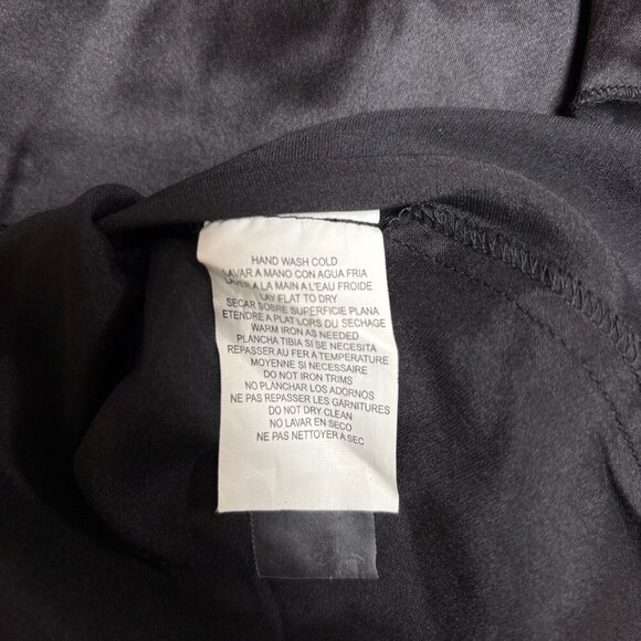 Bebe Womens Silk Y2K Top Size L Babydoll Whimsigoth Black Sequin Sleeveless - Picture 8 of 11